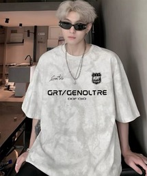 Y2K タイダイ スポーツロゴ グラフィックプリント オーバーサイズ ハーフスリーブTシャツ WO26S8TP03