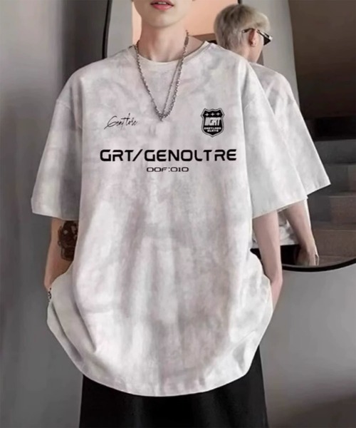 WESTBOY(ウエストボーイ)の「Y2K タイダイ スポーツロゴ グラフィックプリント オーバーサイズ ハーフスリーブTシャツ WO26S8TP03(Tシャツ/カットソー・メンズ・ブラック/ホワイト・L/XL/M)」の3枚目の写真