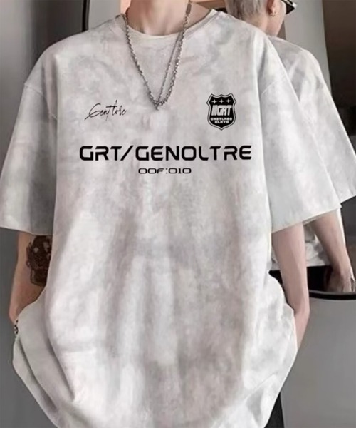 WESTBOY(ウエストボーイ)の「Y2K タイダイ スポーツロゴ グラフィックプリント オーバーサイズ ハーフスリーブTシャツ WO26S8TP03(Tシャツ/カットソー・メンズ・ブラック/ホワイト・L/XL/M)」の5枚目の写真