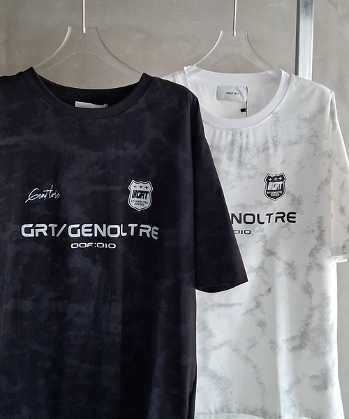 WESTBOY(ウエストボーイ)の「Y2K タイダイ スポーツロゴ グラフィックプリント オーバーサイズ ハーフスリーブTシャツ WO26S8TP03(Tシャツ/カットソー・メンズ・ブラック/ホワイト・L/XL/M)」の8枚目の写真