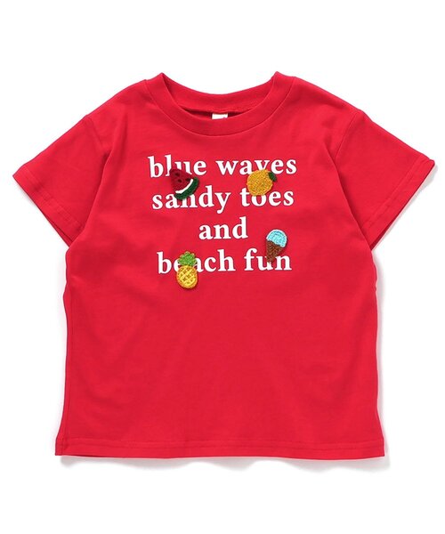 apres les cours(アプレレクール)の「バラエティかぎ針モチーフ半袖Tシャツ(Tシャツ/カットソー・キッズ・ベージュ/その他2/チャコール/ドット/レッド・80/90/100/110/120/130/140)」の3枚目の写真