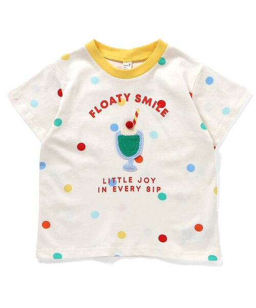 apres les cours(アプレレクール)の「バラエティかぎ針モチーフ半袖Tシャツ(Tシャツ/カットソー・キッズ・ベージュ/その他2/チャコール/ドット/レッド・80/90/100/110/120/130/140)」の5枚目の写真