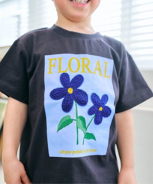 apres les cours(アプレレクール)の「バラエティかぎ針モチーフ半袖Tシャツ(Tシャツ/カットソー・キッズ・ベージュ/その他2/チャコール/ドット/レッド・80/90/100/110/120/130/140)」の8枚目の写真