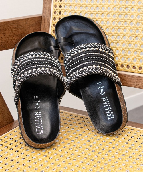 ITALIAN SHOEMAKERS(イタリアンシューメーカー)の「【ITALIAN SHOEMAKERS】トゥリングフラットサンダル(962335)(サンダル・レディース・ブラウン/ベージュ/ブラック・36/35/37/39/38)」の2枚目の写真
