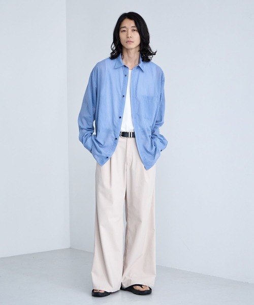 RAGEBLUE(レイジブルー)の「Sheer Stripe Shirt / シアーストライプシャツ(シャツ/ブラウス・メンズ・その他5/ライトブルー・MEDIUM/LARGE)」の12枚目の写真