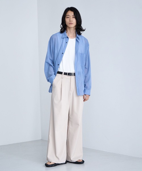 RAGEBLUE(レイジブルー)の「Sheer Stripe Shirt / シアーストライプシャツ(シャツ/ブラウス・メンズ・その他5/ライトブルー・MEDIUM/LARGE)」の14枚目の写真