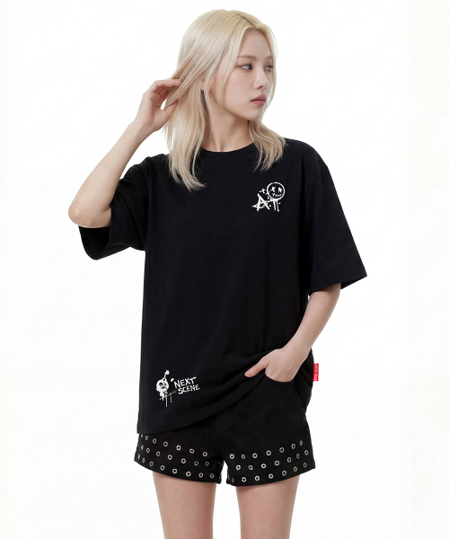 ARTISTWEAR（アーティストウェア）の「[ATW] ネクストシーン 半袖Tシャツ - 2COLOR（Tシャツ/カットソー・レディース・ホワイト/ブラック・LARGE/X-LARGE/XX-LARGE/XXXX-LARGE/SMALL/MEDIUM）」の3枚目の写真