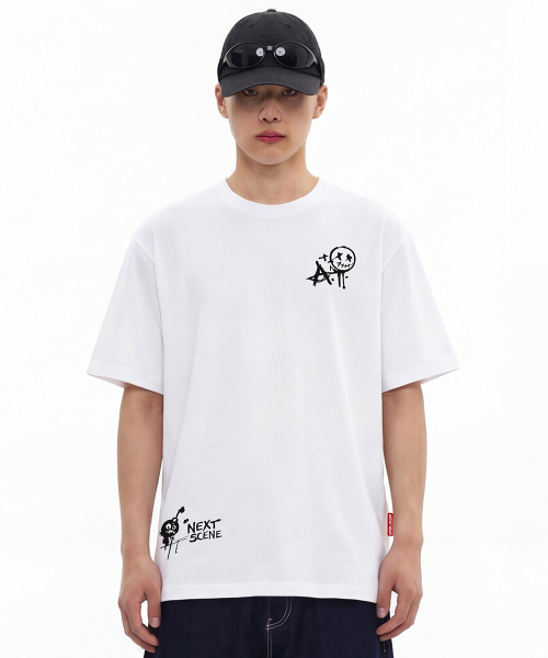 ARTISTWEAR（アーティストウェア）の「[ATW] ネクストシーン 半袖Tシャツ - 2COLOR（Tシャツ/カットソー・レディース・ホワイト/ブラック・LARGE/X-LARGE/XX-LARGE/XXXX-LARGE/SMALL/MEDIUM）」の6枚目の写真