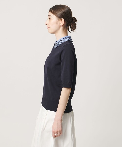 UNITED ARROWS（ユナイテッドアローズ）の「レディー フラワー ビジュー ニット（ニット/セーター・レディース・ネイビー/ブラック/ダークグレー・FREE）」の8枚目の写真