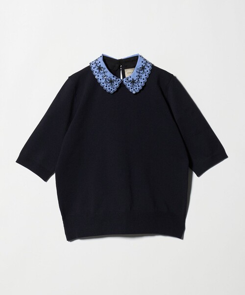 UNITED ARROWS（ユナイテッドアローズ）の「レディー フラワー ビジュー ニット（ニット/セーター・レディース・ネイビー/ブラック/ダークグレー・FREE）」の10枚目の写真