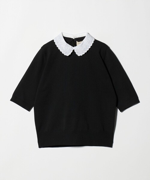 UNITED ARROWS(ユナイテッドアローズ)の「レディー フラワー ビジュー ニット(ニット/セーター・レディース・ネイビー/ブラック/ダークグレー・FREE)」の10枚目の写真
