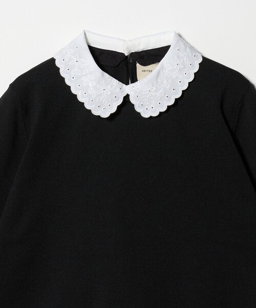 UNITED ARROWS(ユナイテッドアローズ)の「レディー フラワー ビジュー ニット(ニット/セーター・レディース・ネイビー/ブラック/ダークグレー・FREE)」の9枚目の写真