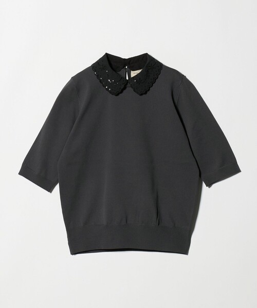 UNITED ARROWS(ユナイテッドアローズ)の「レディー フラワー ビジュー ニット(ニット/セーター・レディース・ネイビー/ブラック/ダークグレー・FREE)」の7枚目の写真