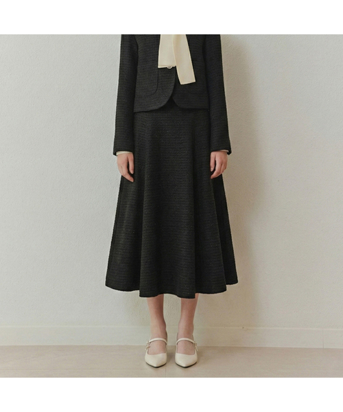 ZEROSTREET（ゼロストリート）の「[4カラー]クリーミーツイードロングスカート（スカート・レディース・Cream/ブラック/PINK/イエロー・SMALL/MEDIUM/LARGE）」の2枚目の写真
