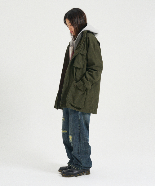 SLOWACID（スローアシッド）の「ノマド M-65 コットンフィールドジャケット [カーキ]（ミリタリージャケット・レディース・その他・MEDIUM/LARGE/SMALL）」の5枚目の写真
