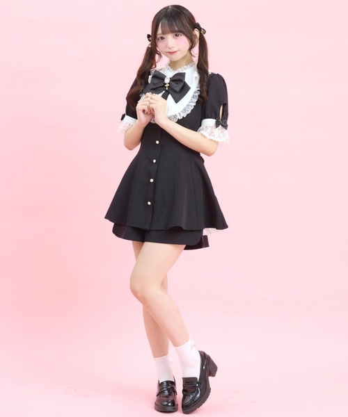 Secret Honey（シークレットハニー）の「バッスル半袖セットアップ（セットアップ・レディース・ブラック/グレー/ストライプ/ピンク/ブラック系その他/ワインレッド・MEDIUM）」の22枚目の写真