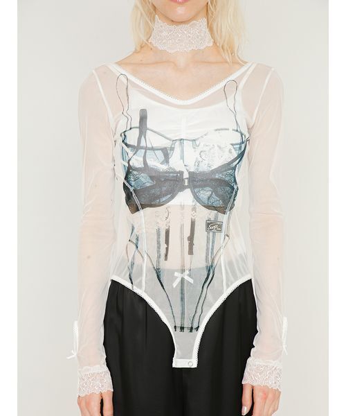 SORIN(ソリン )の「Bra Printed Bodysuit/ブラプリント ボディスーツ(Tシャツ/カットソー・レディース・ホワイト・38)」の13枚目の写真