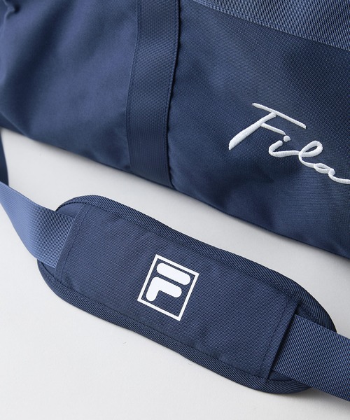 FILA(フィラ)の「【FILA/フィラ】【大容量47L 肩掛け、手持ち、リュックの3WAY仕様】3WAYボストンバッグ 修学旅行 林間学校 部活 旅行 出張 スクリプトロゴ(ボストンバッグ・メンズ・ネイビー/ブラック・FREE)」の4枚目の写真