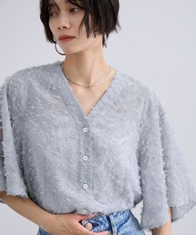SALON adam et rope' | 【WEB限定】フラワーカットジャガードブラウス(シャツ/ブラウス)