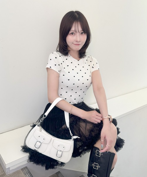 frunco（フランコ）の「ハートフロッキーTシャツ（Tシャツ/カットソー・レディース・ホワイト・FREE）」の5枚目の写真