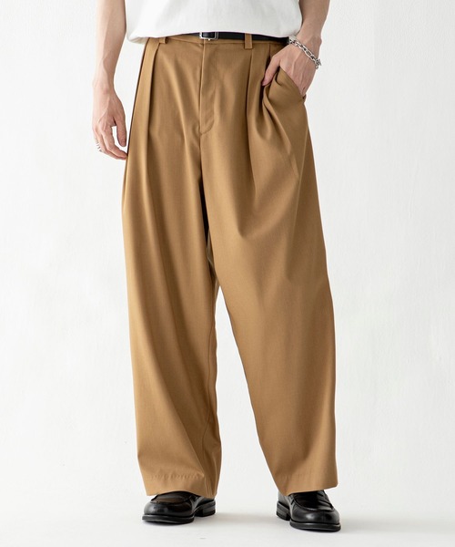 BAYFLOW（ベイフロー）の「【EF(エフ)】ツイードワイドパンツ(MEN)（その他パンツ・メンズ・ベージュ/チャコール・MEDIUM/LARGE）」の2枚目の写真