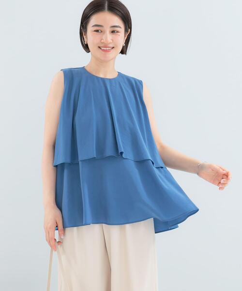 URBAN RESEARCH ROSSO WOMEN(アーバンリサーチ ロッソ)の「レイヤードフレアブラウス(シャツ/ブラウス・レディース・ブラック系その他/ブルー/ピンク系その他・FREE)」の16枚目の写真
