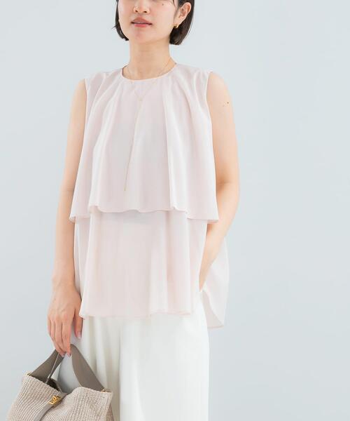 URBAN RESEARCH ROSSO WOMEN(アーバンリサーチ ロッソ)の「レイヤードフレアブラウス(シャツ/ブラウス・レディース・ブラック系その他/ブルー/ピンク系その他・FREE)」の8枚目の写真