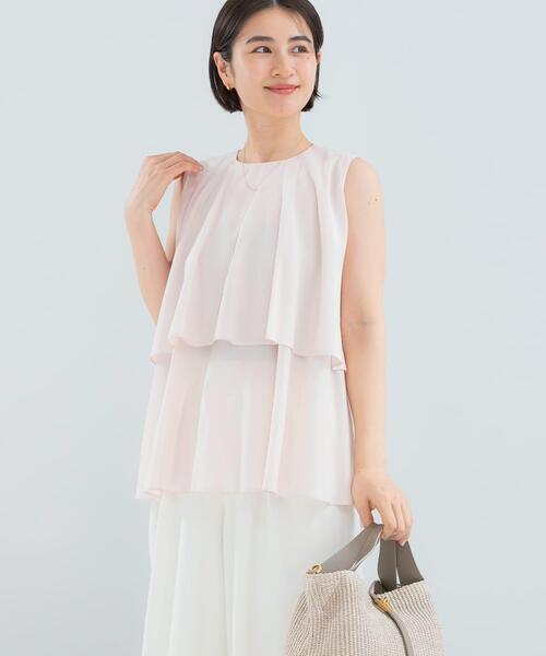 URBAN RESEARCH ROSSO WOMEN(アーバンリサーチ ロッソ)の「レイヤードフレアブラウス(シャツ/ブラウス・レディース・ブラック系その他/ブルー/ピンク系その他・FREE)」の7枚目の写真