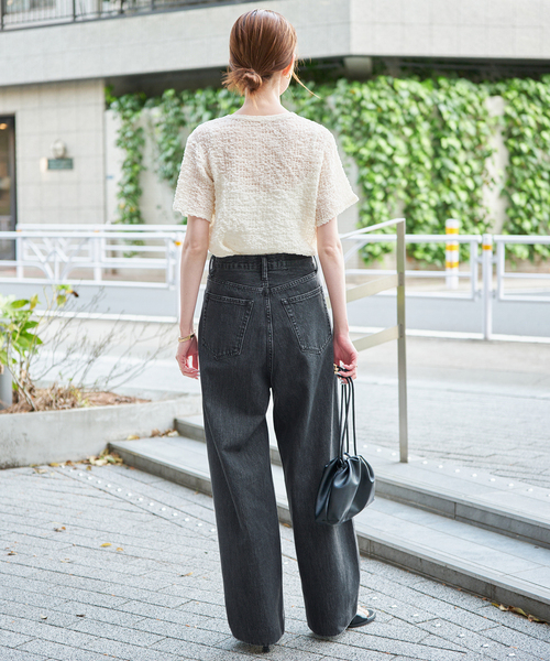 SLOBE IENA（スローブイエナ）の「LE DENIM ライトカーブバギーデニムパンツ（デニムパンツ・レディース・ブラック/ホワイト・38/36）」の5枚目の写真