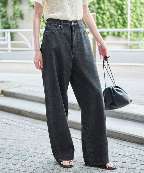 SLOBE IENA（スローブイエナ）の「LE DENIM ライトカーブバギーデニムパンツ（デニムパンツ・レディース・ブラック/ホワイト・38/36）」の7枚目の写真