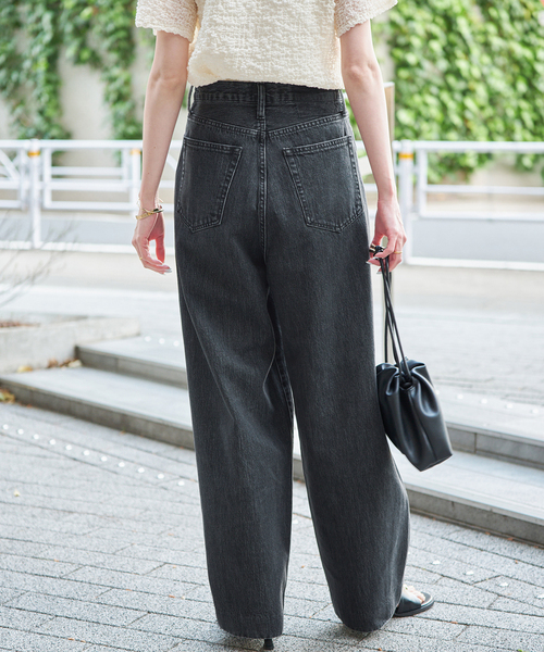 SLOBE IENA（スローブイエナ）の「LE DENIM ライトカーブバギーデニムパンツ（デニムパンツ・レディース・ブラック/ホワイト・38/36）」の9枚目の写真