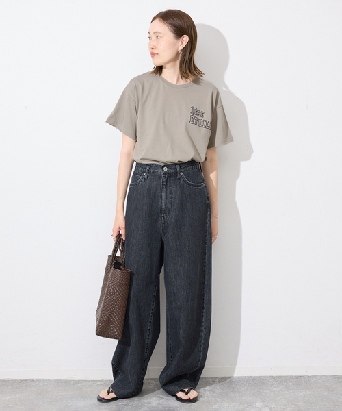 SLOBE IENA（スローブイエナ）の「LE DENIM ライトカーブバギーデニムパンツ（デニムパンツ・レディース・ブラック/ホワイト・38/36）」の10枚目の写真