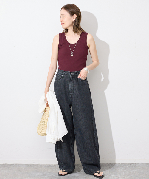 SLOBE IENA（スローブイエナ）の「LE DENIM ライトカーブバギーデニムパンツ（デニムパンツ・レディース・ブラック/ホワイト・38/36）」の13枚目の写真