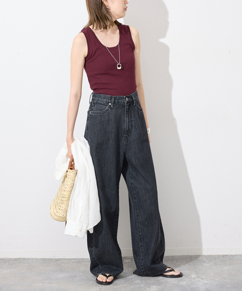 SLOBE IENA（スローブイエナ）の「LE DENIM ライトカーブバギーデニムパンツ（デニムパンツ・レディース・ブラック/ホワイト・38/36）」の14枚目の写真