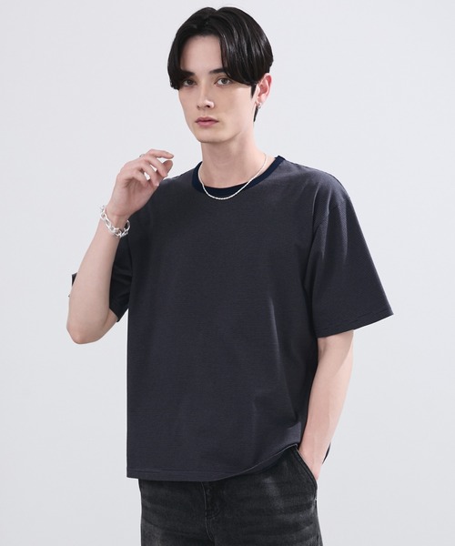 LUENNA（ルエナ）の「【LUENNA】Basic Crew Neck Short Sleeve T-Shirt / ベーシッククルーネック半袖Tシャツ（Tシャツ/カットソー・メンズ・ネイビー/ブラック/ホワイト/ネイビー系1・S/M/L）」の4枚目の写真