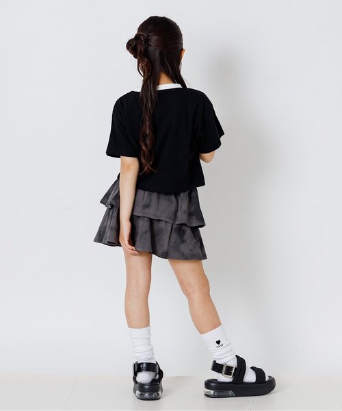 algy（アルジー）の「レースアップ半袖Tシャツ（Tシャツ/カットソー・キッズ・オフホワイト/サックスブルー/ブラック・140/130/160/150）」の5枚目の写真