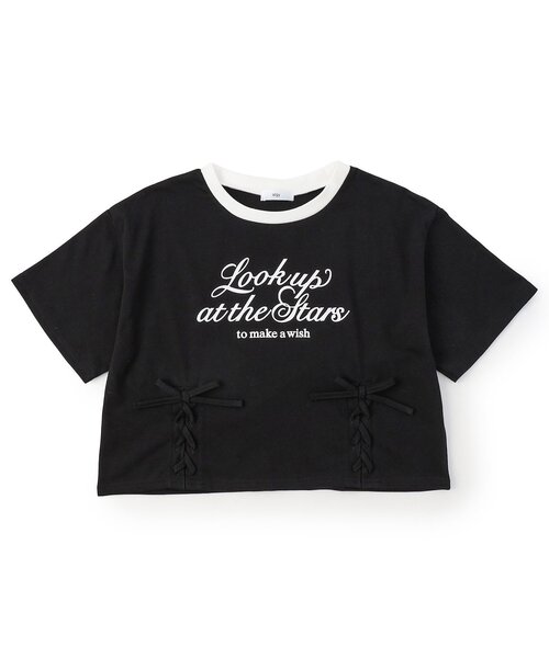 algy（アルジー）の「レースアップ半袖Tシャツ（Tシャツ/カットソー・キッズ・オフホワイト/サックスブルー/ブラック・140/130/160/150）」の8枚目の写真