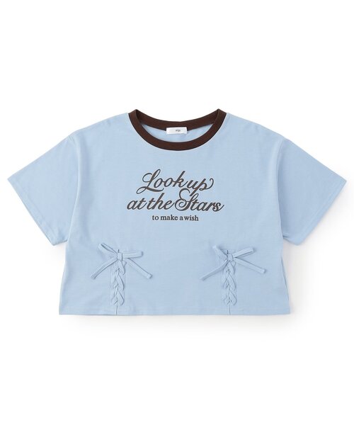 algy（アルジー）の「レースアップ半袖Tシャツ（Tシャツ/カットソー・キッズ・オフホワイト/サックスブルー/ブラック・140/130/160/150）」の10枚目の写真
