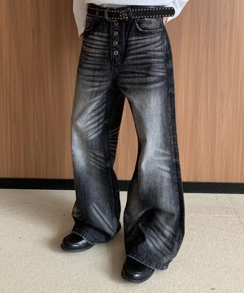 Ressaca（レサーカ）の「フロントボタンフレアデニムパンツ（デニムパンツ・メンズ・ブラック・L/M/XL）」の11枚目の写真