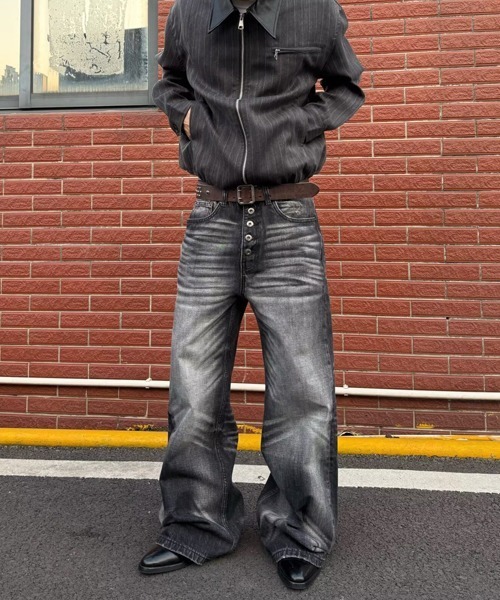 Ressaca（レサーカ）の「フロントボタンフレアデニムパンツ（デニムパンツ・メンズ・ブラック・L/M/XL）」の6枚目の写真