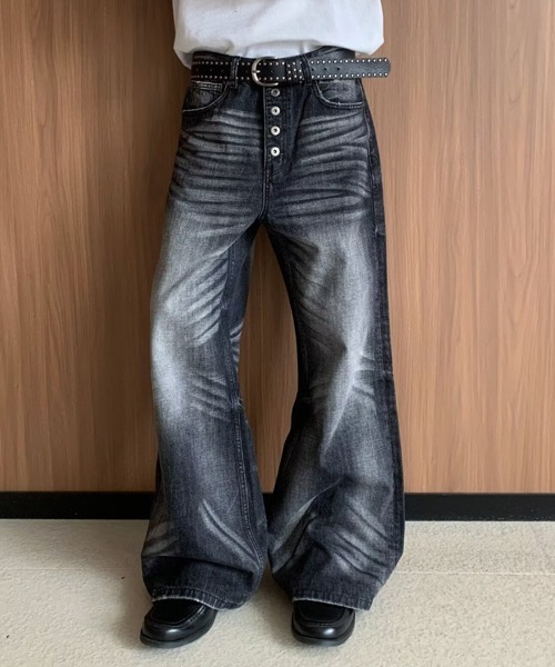 Ressaca（レサーカ）の「フロントボタンフレアデニムパンツ（デニムパンツ・メンズ・ブラック・L/M/XL）」の20枚目の写真