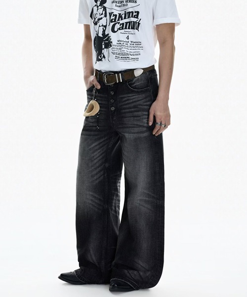 Ressaca（レサーカ）の「フロントボタンフレアデニムパンツ（デニムパンツ・メンズ・ブラック・L/M/XL）」の12枚目の写真