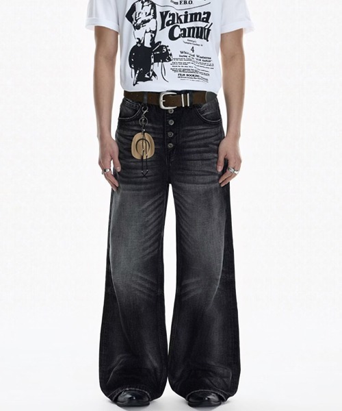 Ressaca（レサーカ）の「フロントボタンフレアデニムパンツ（デニムパンツ・メンズ・ブラック・L/M/XL）」の22枚目の写真