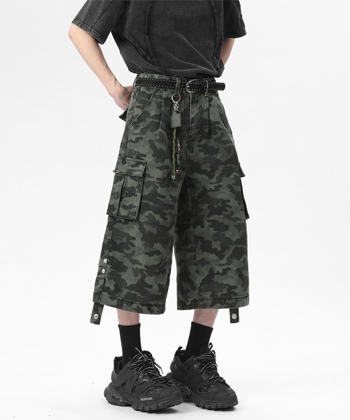 HOOK(フック)の「HOOK カモフラ ワイドカーゴハーフパンツ (SS)(カーゴパンツ・メンズ・マルチ・L/M/S)」の14枚目の写真