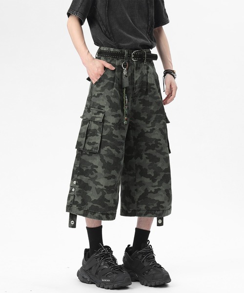 HOOK(フック)の「HOOK カモフラ ワイドカーゴハーフパンツ (SS)(カーゴパンツ・メンズ・マルチ・L/M/S)」の15枚目の写真