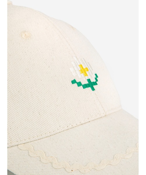 BOBO CHOSES(ボボショーズ)の「Pixel Daisy twill cap(キャップ・レディース・オフホワイト・58cm)」の2枚目の写真