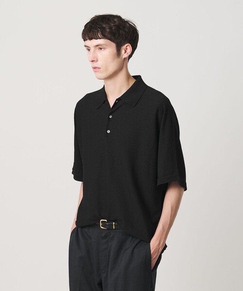 BEAUTY&YOUTH UNITED ARROWS(ビューティーアンドユースユナイテッドアローズ)の「リネン ブリーズ ドルマン 3B ポロニット ウォッシャブル(ポロシャツ・メンズ・ナチュラル/オリーブ/ブラック・XL/M/S/L)」の1枚目の写真