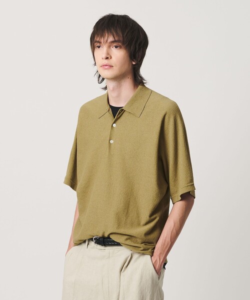 BEAUTY&YOUTH UNITED ARROWS(ビューティーアンドユースユナイテッドアローズ)の「リネン ブリーズ ドルマン 3B ポロニット ウォッシャブル(ポロシャツ・メンズ・ナチュラル/オリーブ/ブラック・XL/M/S/L)」の7枚目の写真