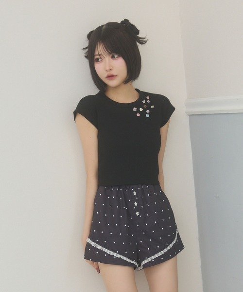 rumnel:(ルムネル)の「ランダムボタンワッフルTシャツ / Random Button Waffle T-Shirt(Tシャツ/カットソー・レディース・ホワイト/グレー系/ブラック・FREE)」の10枚目の写真