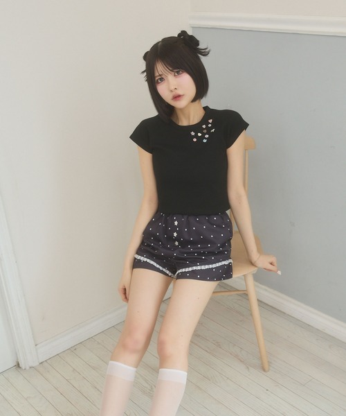 rumnel:(ルムネル)の「ランダムボタンワッフルTシャツ / Random Button Waffle T-Shirt(Tシャツ/カットソー・レディース・ホワイト/グレー系/ブラック・FREE)」の11枚目の写真